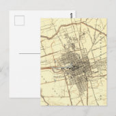 ストックトンカリフォルニアヴィンテージマップ ポストカード (正面/裏面)