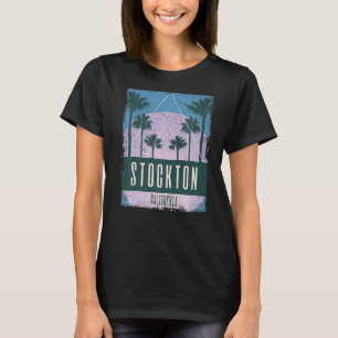 ストックトンカリフォルニアCAヴィンテージVAPORWAVEレトロ80s Tシャツ