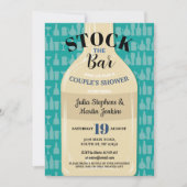 ストックバーカップルのシャワーミントボトル モダン 招待状 (正面)