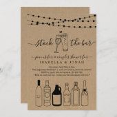 ストックバーカップルのシャワーリハーサル婚約 招待状 (正面/裏面)