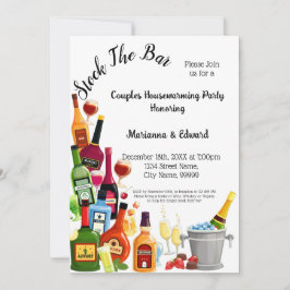 ストックバーカップル引っ越し祝いパーティーパーティーの招待 招待状