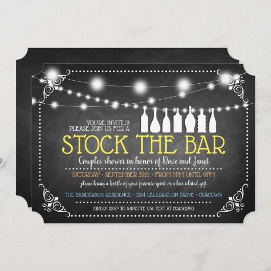 ストックバーパーティの招待状 招待状 (正面/裏面)