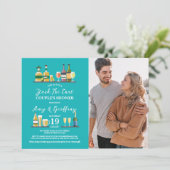 ストックバーパーティー婚約カップルのシャワーフォト 招待状 (スタンド正面)