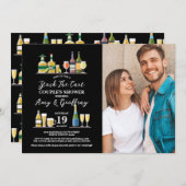 ストックバーフォトパーティー婚約カップルのシャワー 招待状 (正面/裏面)