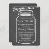 ストックバーメイスンジャークチョークカップルのシャワー 招待状 (正面/裏面)