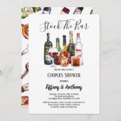 ストックバー招待状カップルのシャワー 招待状 (正面/裏面)