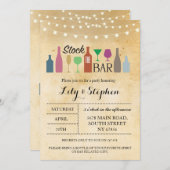 ストックバー灯パーティー婚約招待状 招待状 (正面/裏面)