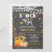 ストックバー秋カボチャchalkboard引っ越し祝いパーティー 招待状 (正面)