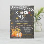 ストックバー秋カボチャchalkboard引っ越し祝いパーティー 招待状 (スタンド正面)