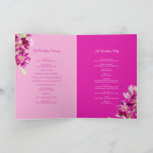 ストックフラワーダークピンクの水彩結婚式プログラム プログラム (内部)