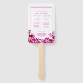 ストックフラワーピンクの水彩結婚式プログラム ハンドファン (裏面)