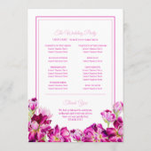 ストックフラワーピンクの水彩結婚式プログラム プログラム (裏面)