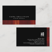 ストックブローカーはっきりしたブラック抽象芸術サンセットグラデーション 名刺 (正面/裏面)