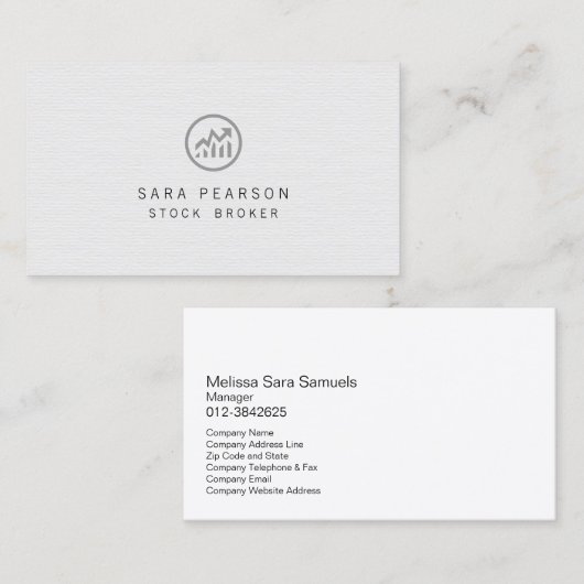 ストックブローカーブラックストックグラフアイコン投資 名刺 (正面/裏面)