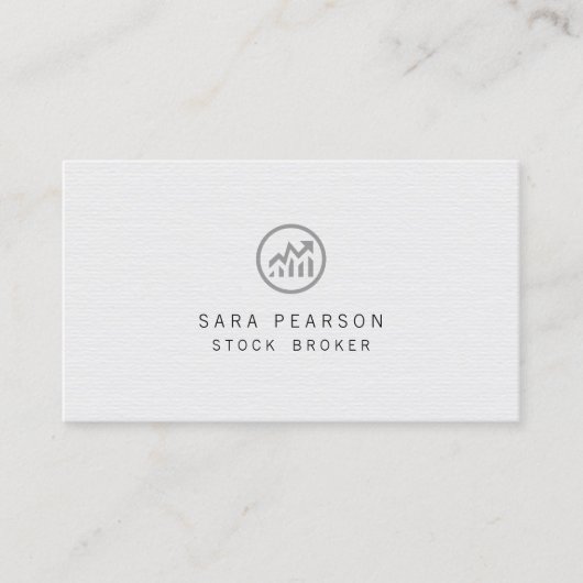 ストックブローカーブラックストックグラフアイコン投資 名刺 (正面)