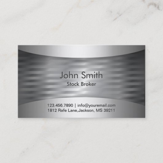 ストックブローカーモダンメタル背景 名刺 (正面)