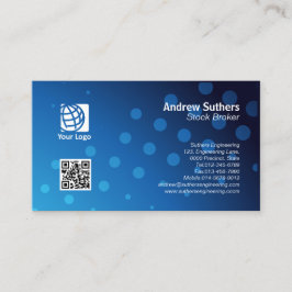 ストックブローカー名刺の青いドット 名刺