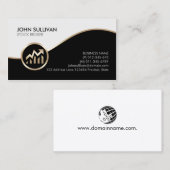 ストックブローカー投資株価グラフアイコン 名刺 (正面/裏面)