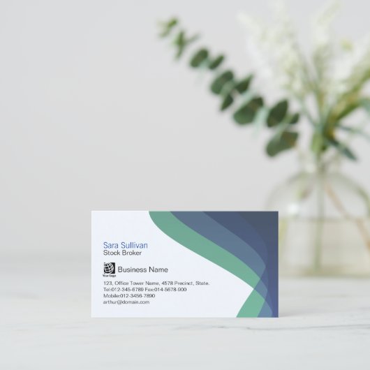 ストックブローカー金融投資ブルーストリーム 名刺 (スタンド正面)