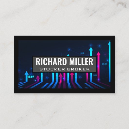 ストックブローカー |上の矢印 |財務 名刺 (正面)