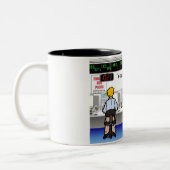 ストックブローカー- PrintedPerfectによる女性漫画 ツートーンマグカップ (左)