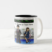 ストックブローカー- PrintedPerfectによる男性の漫画 ツートーンマグカップ (正面右)