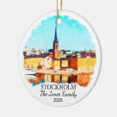 ストックホパーソナライズされたルムオーナメント，スウェーデンのギフト セラミックオーナメント (左)