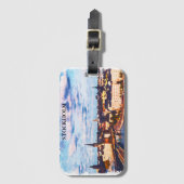 ストックホルスタイリッシュムスウェーデンパノラマシティビュー ラゲッジタグ (正面縦)