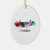 ストックホルムのスカイラインの水色 セラミックオーナメント (右)