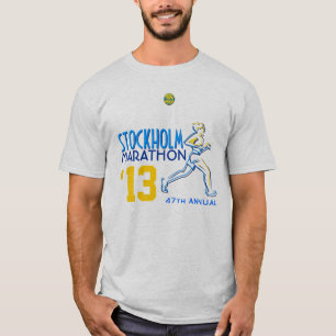 ストックホルムのマラソンスウェーデン Tシャツ