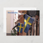 ストックホルムの旧市街のスウェーデン国旗 ポストカード (正面/裏面)