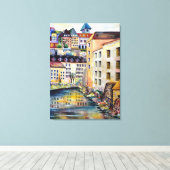 ストックホルムの旧市街 キャンバスプリント (インサイチュ (ウッドフロア))