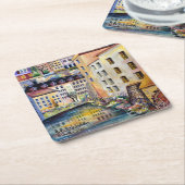 ストックホルムガンラスタンオールドタウン スクエアペーパーコースター (アングル)