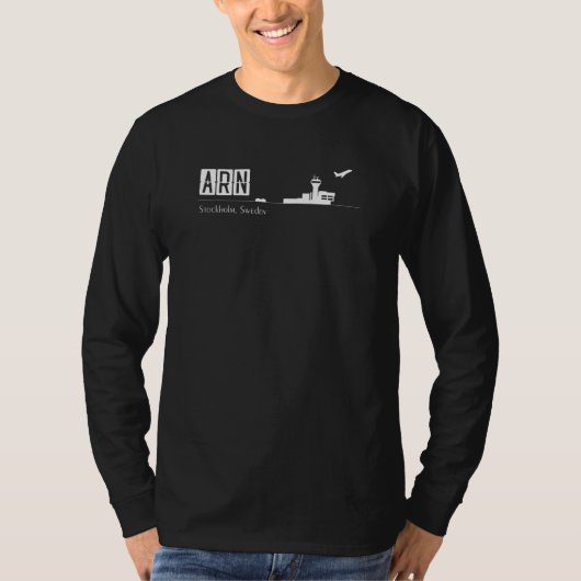 ストックホルムスウィーデンのアーンエアポートコード Tシャツ (正面)