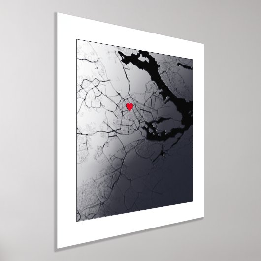 ストックホルムスウェーデンのモダン階級のエレガント贈り物の地図 箔ポスター (レイダウン)