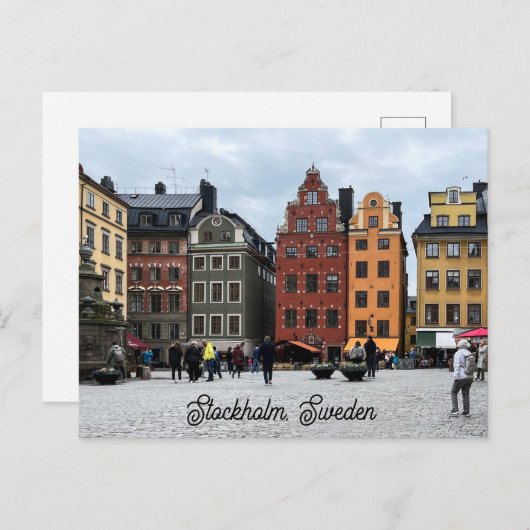 ストックホルムスウェーデンオールドタウンガンラスタンパーソナライズド ポストカード (正面/裏面)