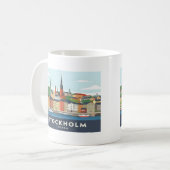 ストックホルムスウェーデンガンラスタンパステルトラベル コーヒーマグカップ (正面左)