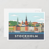 ストックホルムスウェーデンガンラスタンパステルトラベル ポストカード (正面/裏面)