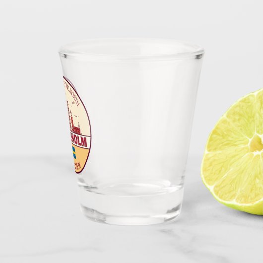 ストックホルムスウェーデンシティスカイラインエンブレム ショットグラス (右)