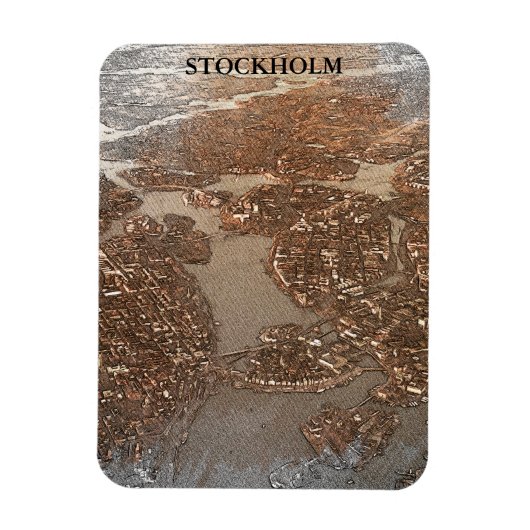 ストックホルムスウェーデンシティビュースカイ マグネット (縦)