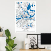 ストックホルムスウェーデンシティマップトラベルシンプル ポスター (ホームオフィス)