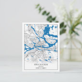 ストックホルムスウェーデンシティマップトラベルシンプル ポストカード (スタンド正面)