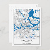 ストックホルムスウェーデンシティマップトラベルシンプル ポストカード (正面/裏面)