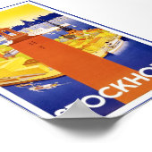 ストックホルムスウェーデンスウェーデンのヴィンテージ旅行ポスター ポスター (角)