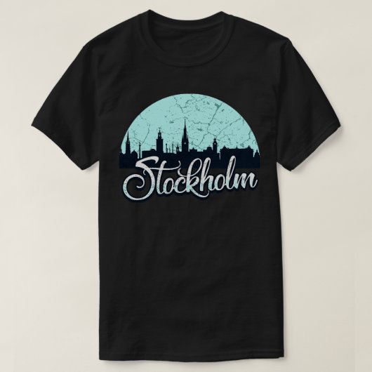 ストックホルムスウェーデンスカイライン5 Tシャツ (デザイン正面)