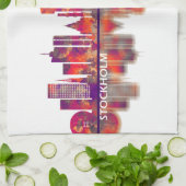 ストックホルムスウェーデンスカイライン キッチンタオル (折り畳み)