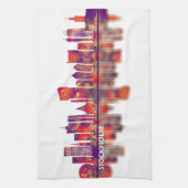 ストックホルムスウェーデンスカイライン キッチンタオル (縦)