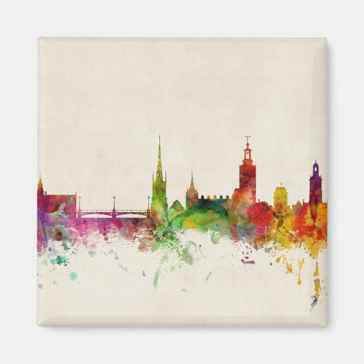 ストックホルムスウェーデンスカイライン マグネット (正面)