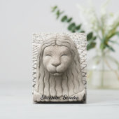 ストックホルムスウェーデンストーン獅子旧市街パーソナライズ ポストカード (スタンド正面)