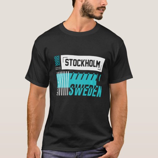 ストックホルムスウェーデントラベルシティ観光客 Tシャツ (正面)